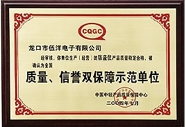 質(zhì)量、信譽雙保障示范單位